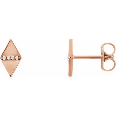 14K Rose .025 CTW Diamond Geometric Earrings