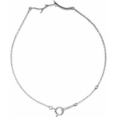 14K White Branch Bar Bracelet