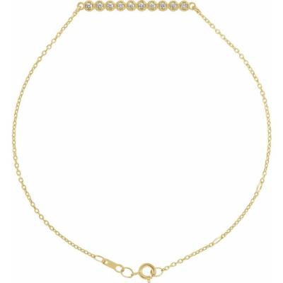 14K Yellow Gold 1/8 CTW Diamond Bar 6 1/2-7 1/2" Bracelet